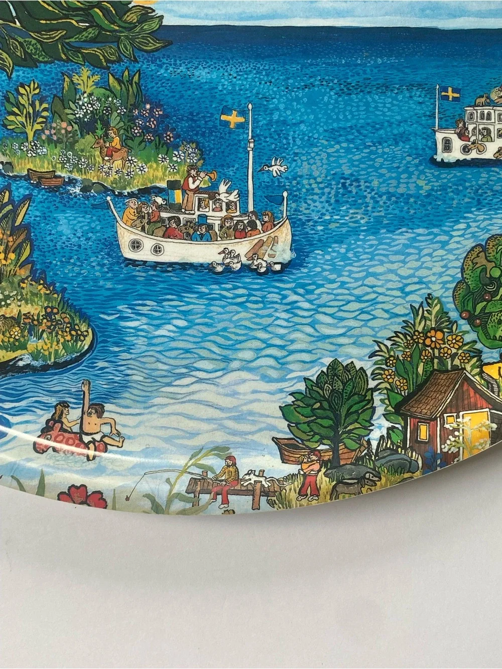 Bengt Elde Stockholm Tray Melamine 13” Swedish Folk Art Mid Century Mod Sweden